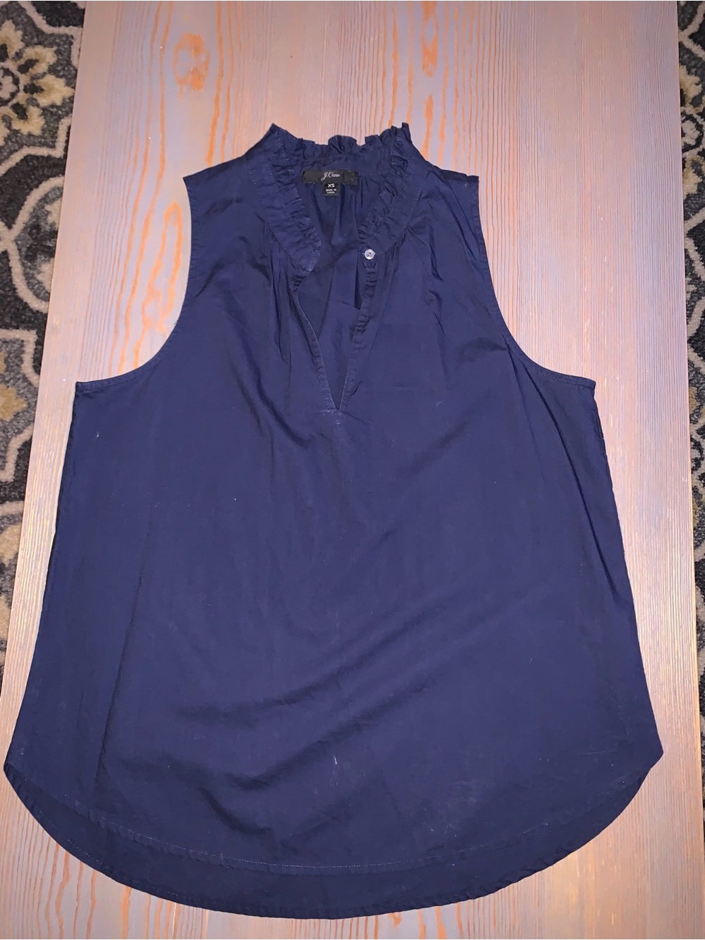 Women’s J. Crew Navy Blue Ruffle-Trim Sleeveless Camisole